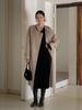 Ge Ming Velvet V-Neck Waist-Cinching Long-Sleeve Winter Dress, Style YH4748F.
