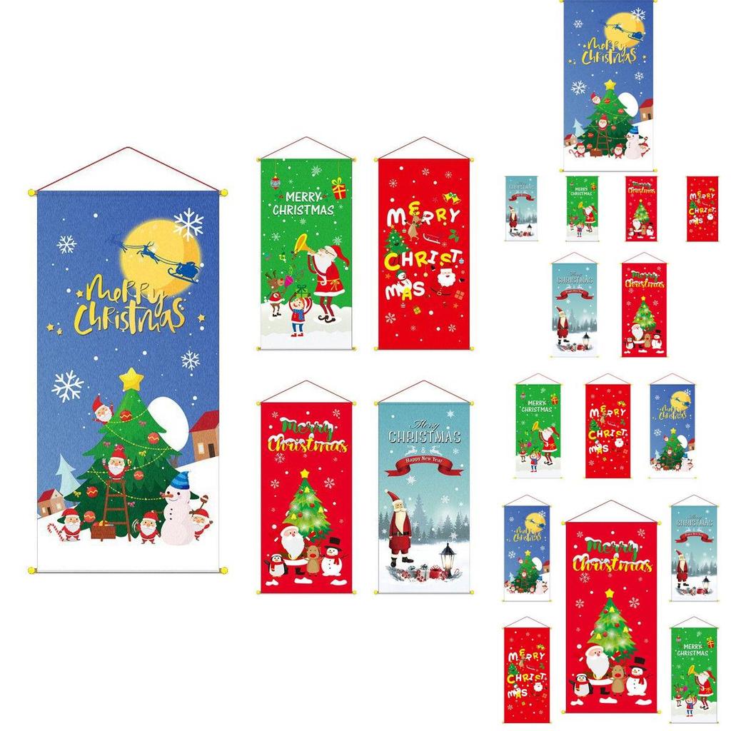 Christmas Hanging Merry Flag Decor Xmas Home Outdoor Party Window Decoration