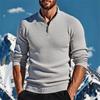 Men's Long-sleeved Polo Shirts and Sweaters for Autumn and Winter Are Warm and Comfortable. Half-zipper Stand-up Collar Casual and Trendy Pool Shirts