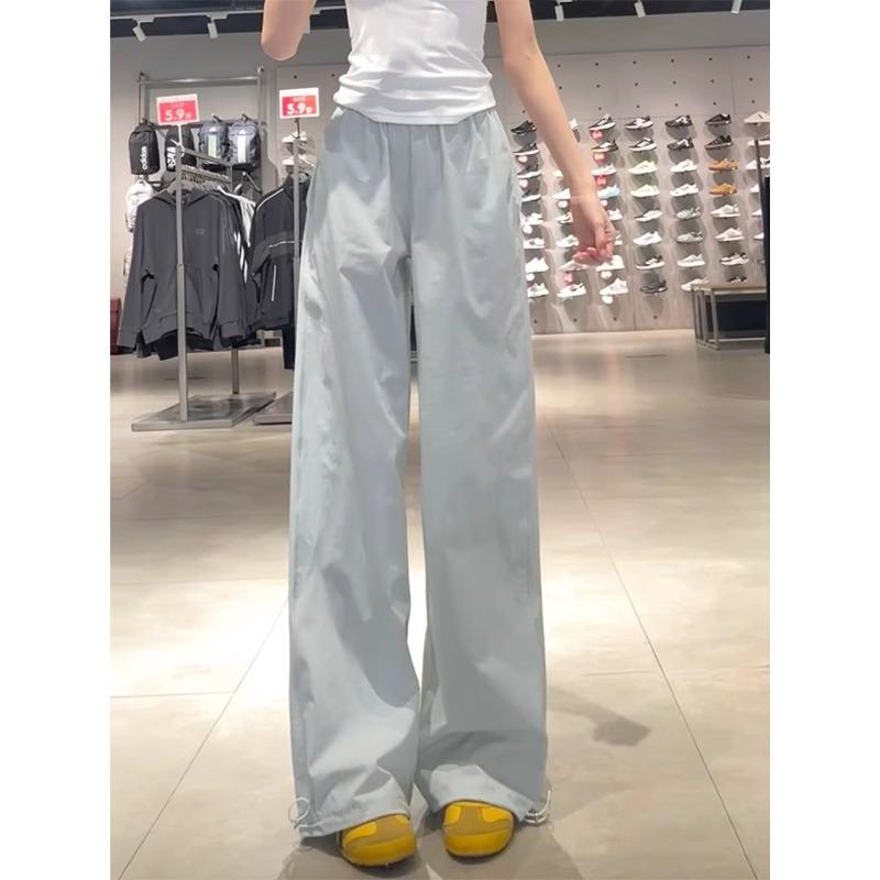 Work Pants for Women In Summer New High Waist Droop Floor Wide-leg Pants Quick-drying Sports Pants Thin