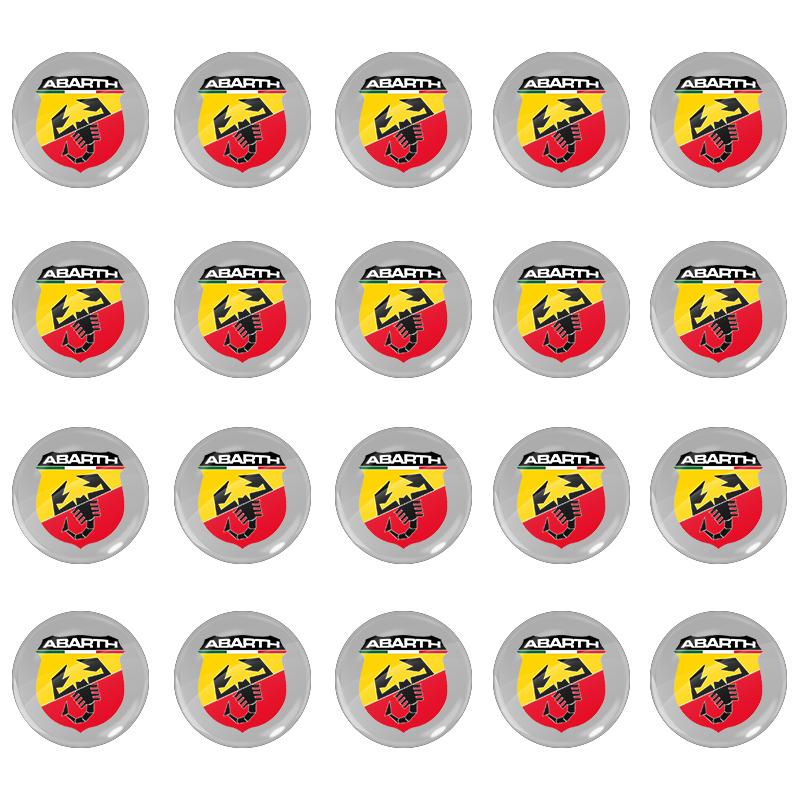 14mm Auto Logo Aufkleber für Auto Fernbedienung Schlüssel Emblem Abzeichen für Abarth Punto 500 Tipo Stilo Palio Bravo Doblo Panda Ducato