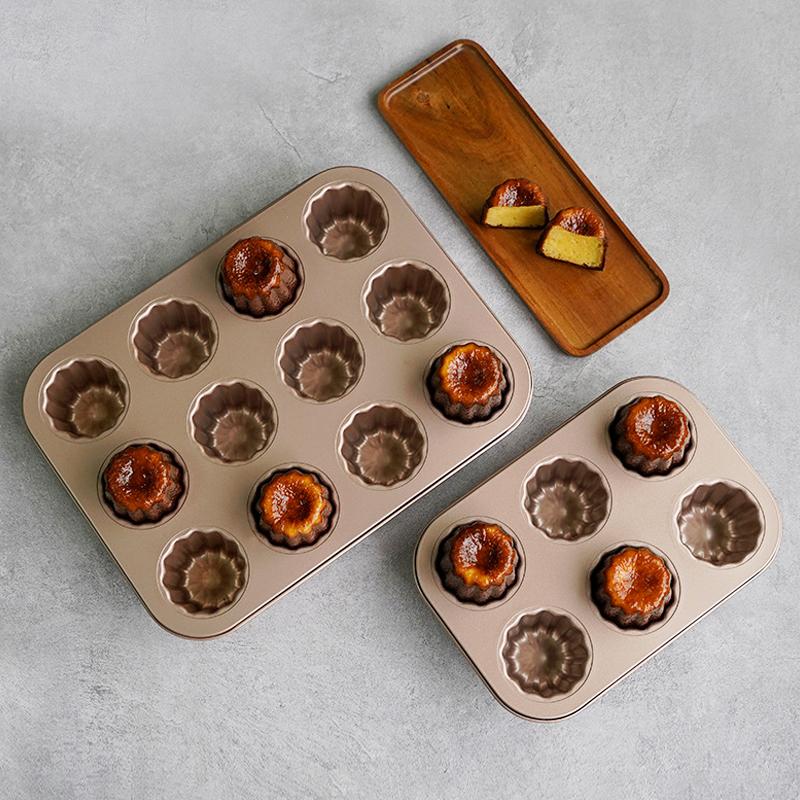 1 Stück 6/12 Auswählbar Tasse Roségold Canele-Form Mit Antihaftbeschichtung Kohlenstoffstahl Material Blumenform Canelé Muffinform