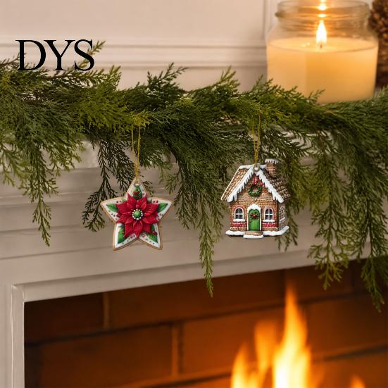 Cute Cartoon Tree Hanging Tags 15/30 Pcs Wooden Christmas Ornaments Set, Santa Reindeer Snowman Lightweight Wood Decorations, Handpainted for