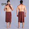 Men Microfiber Bath Towel with Pocket Absorbent Warm Private Parts Cover Elastic Buttons Soft Comfortable Home Travel Vacation Bath Towel