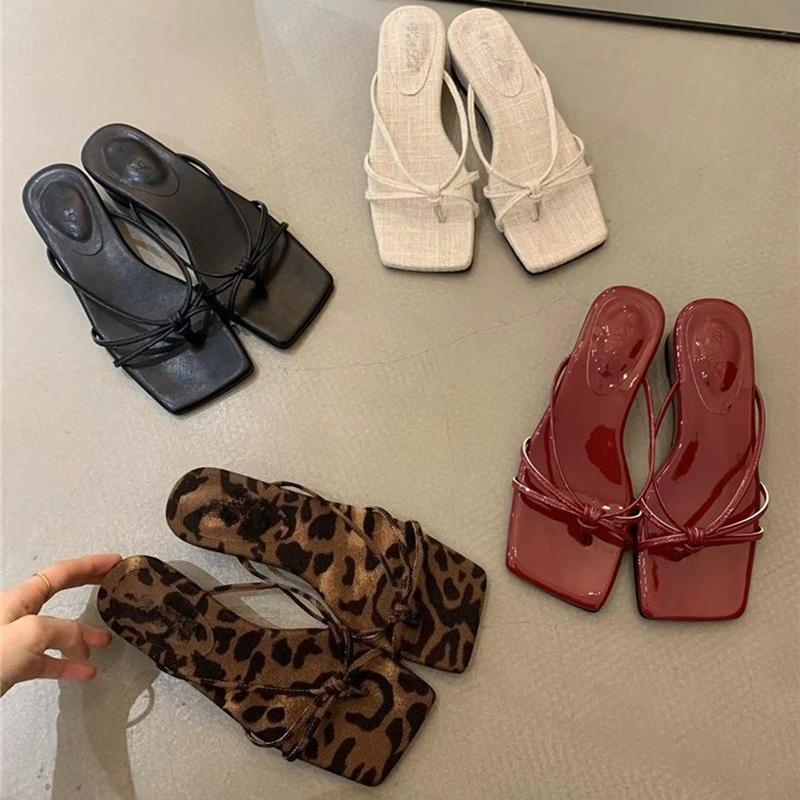 Fashion Summer Clip Toe Narrow Band Women Slippers Fashion Wedges Heel Slide Ladies Casual Gladiator Beach Flip Flop