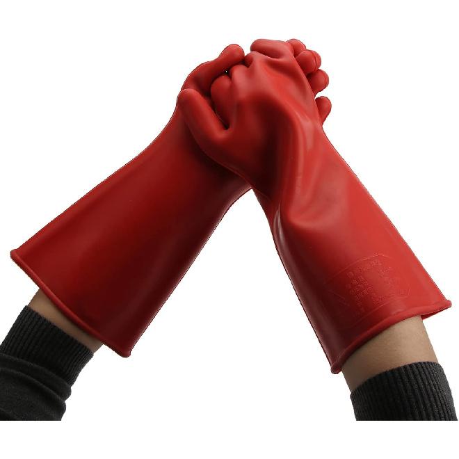 Electrical Insulated Lineman Rubber Gloves, Electrician High Voltage Hand Shape Waterproof Safety Protective Work Gloves 10000V Insulating for Man