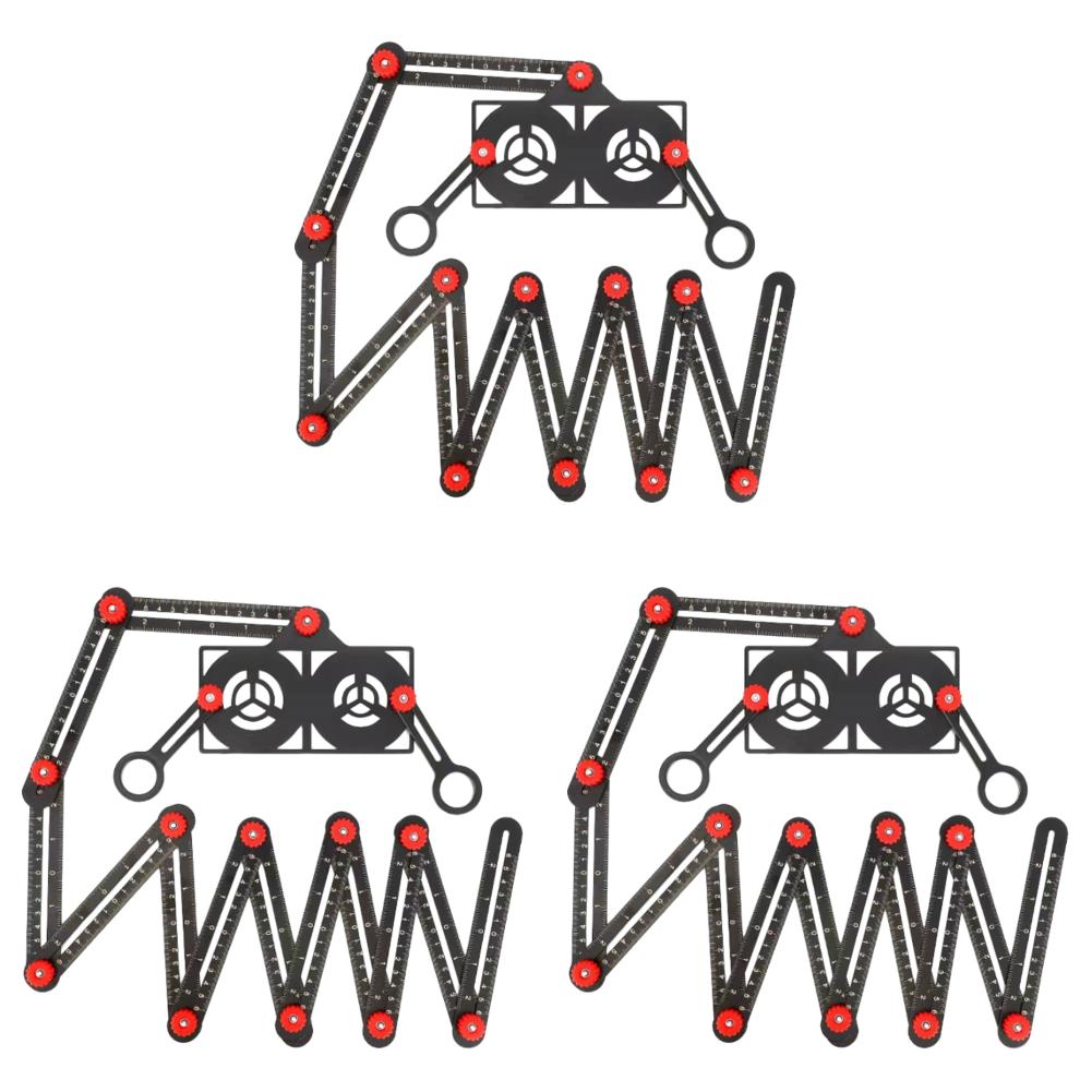 

#L Многоугольная измерительная линейка с локатором отверстия Складная линейка (12-сторонний)
