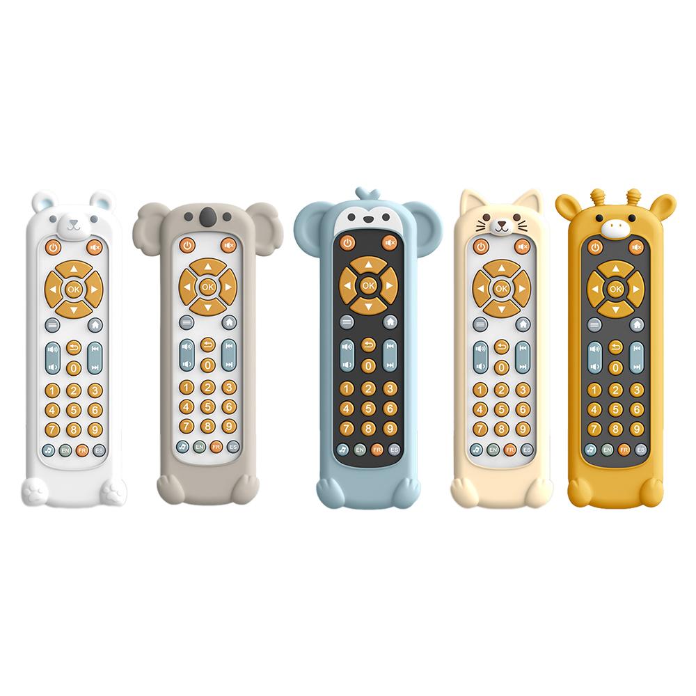 

Детская игрушка с дистанционным управлением с силиконовым чехлом, обучающие музыкальные игрушки для малышей с подсветкой/звуками, английский, французский, испанский для мальчиков и девочек, подарок