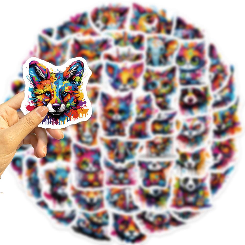 50 Cartoon Colorful Animal Graffiti Stickers Personalized Decorative Guitar Notebook Suitcase DIY Waterproof