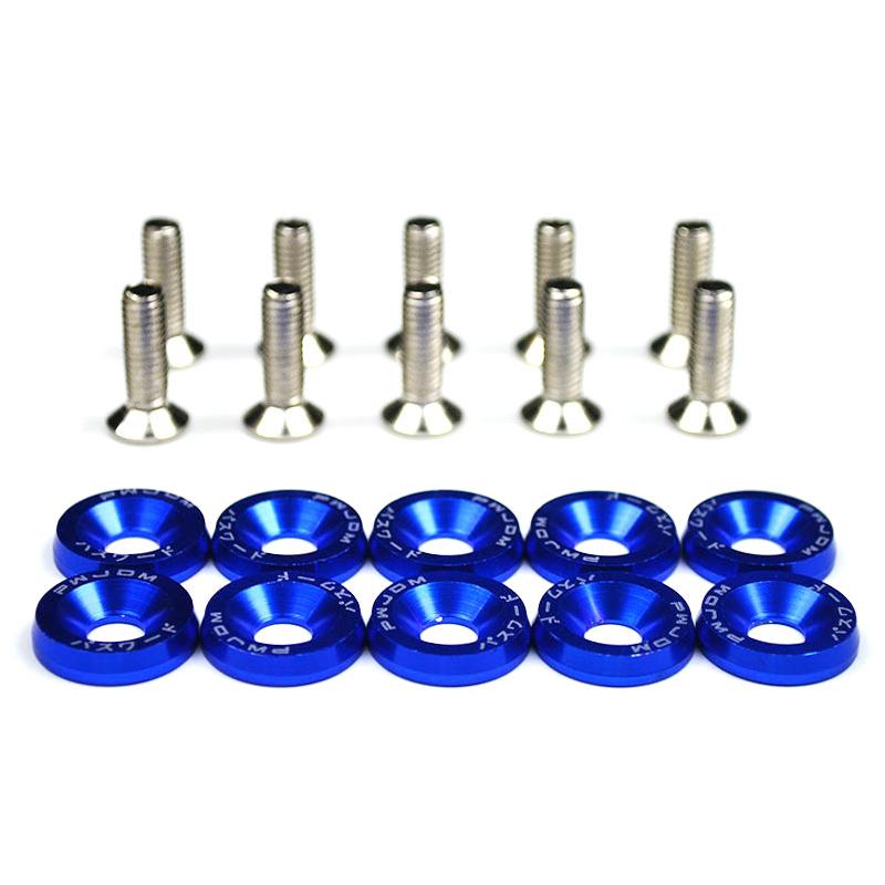 

EAFC Car Modification Hex Wire 10 Pack M6 JDM Fender Washer Bumper Engine Concave Screws Fender Washer Number Plate Bolts синий