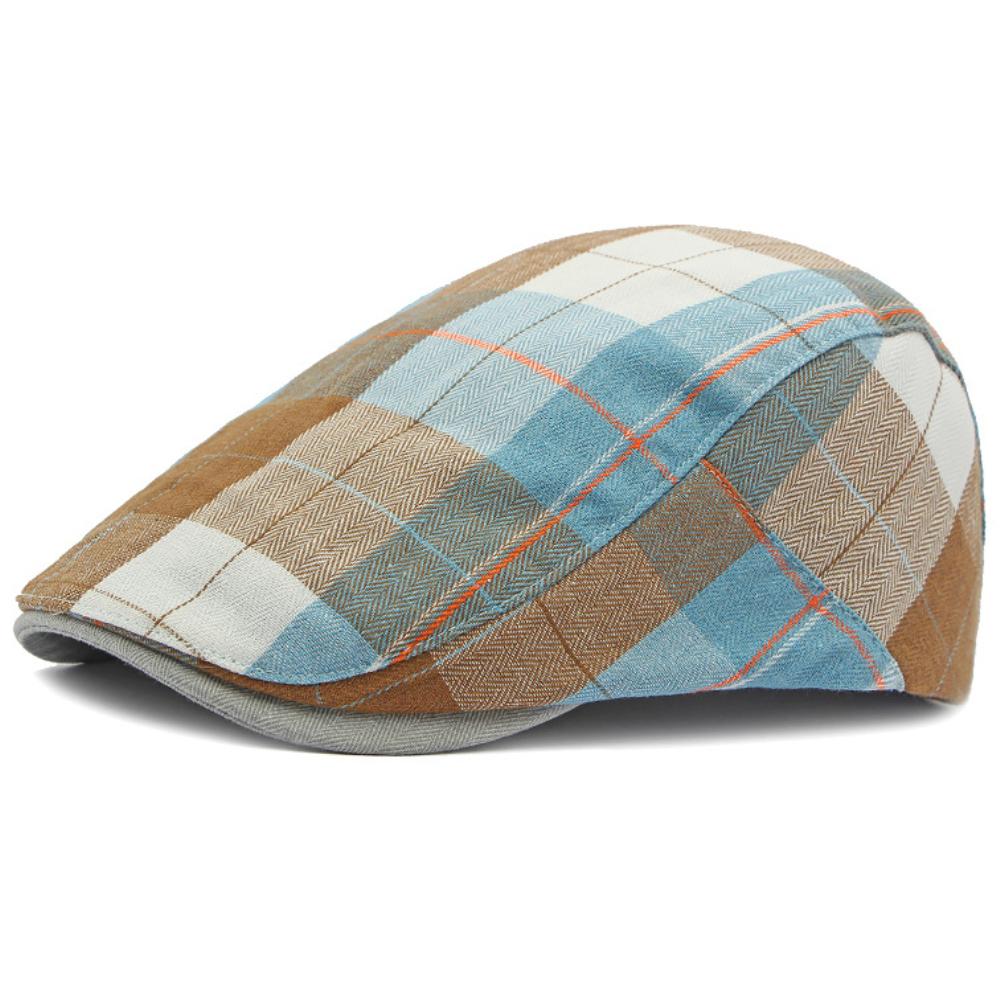 HT4637 Berets for Men Women Vintage Artist Painter Plaid Beret Hat Male Female Adjustable Ivy Flat Cap Spring Summer Beret Caps