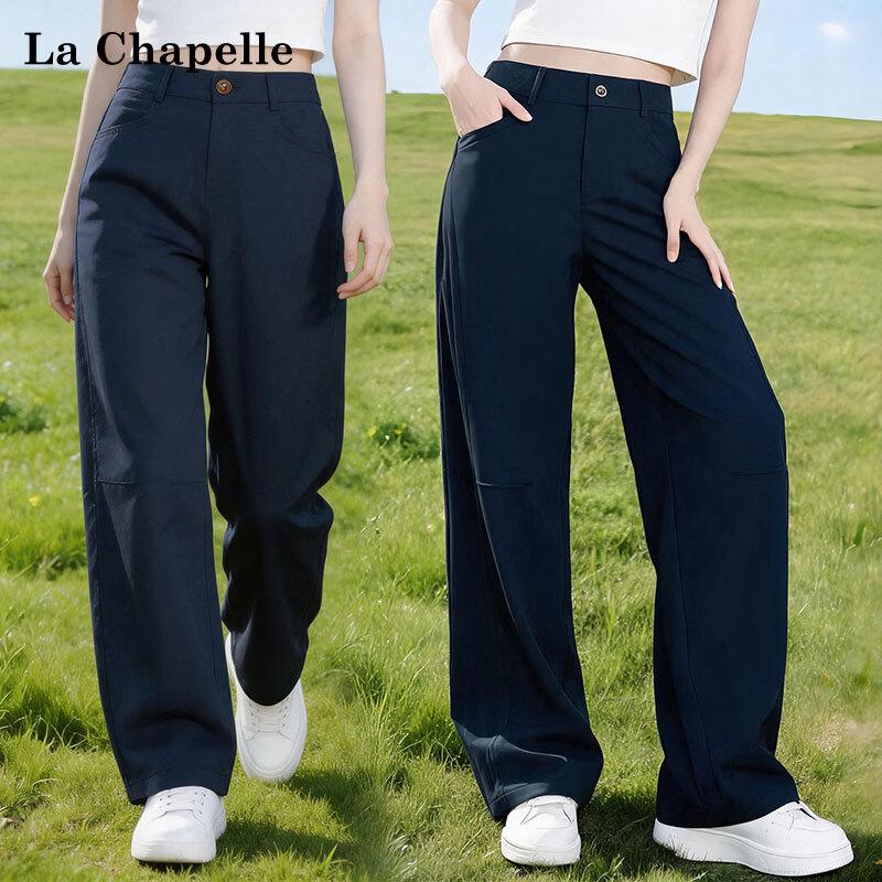 La Chapelle Women s High-Waisted Loose Drapey Trousers L