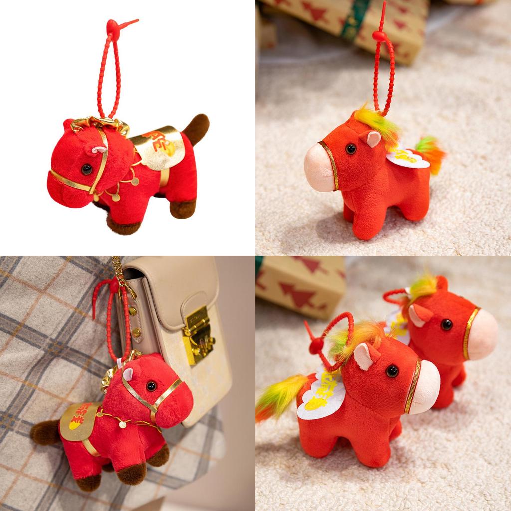 Cartoon Horse Plush Toy With Lucky Bag Gift For New Year Celebration