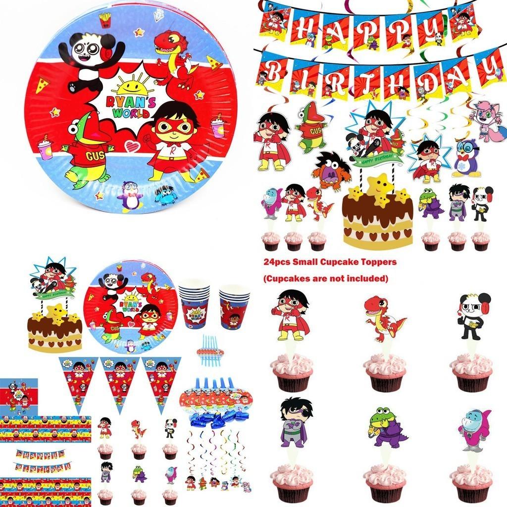 Party Ryans Decoration Tableware Paper Plate Banners Birthday Kids