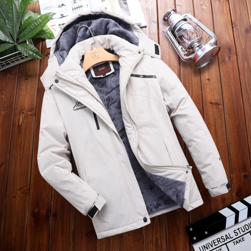 Men's and Women's Waterproof Breathable Outdoor Winter Windbreaker with Fleece Lining