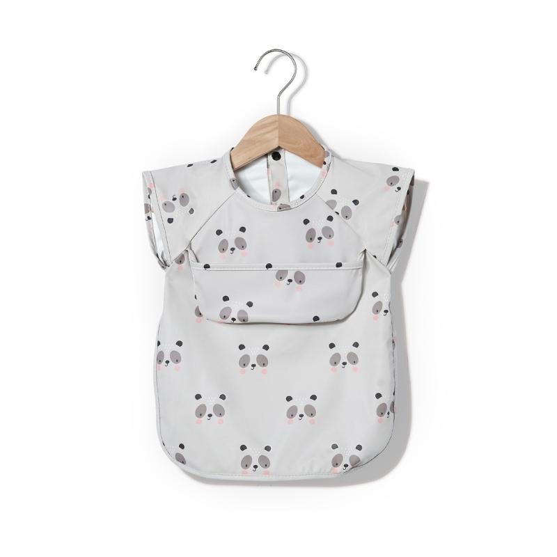 

Short-sleeved Kids Waterproof Smock Infants Burp Cloth Baby Feeding Apron Reusable Teething Bib Short Sleeve for Eating