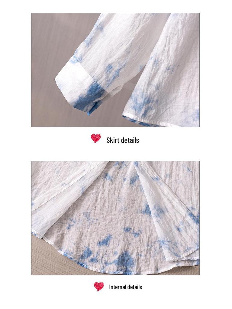 Yunnan Tie-Dye Women's Hooded Sun Protection Long-Sleeve Casual Beach Shirt Jacket