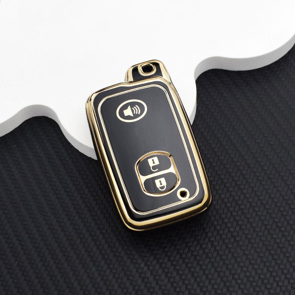 

Car Key Case with Key Chain 3 Buttons Remote Cover Holder for Toyota Prius 30 Alpha Aqua Land Cruiser Auris Lexus LC 200