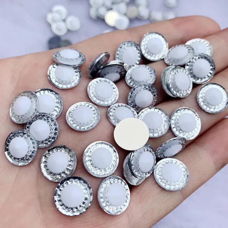 80 Stück 12mm Kristall Strass zweifarbig Strasssteine DIY Kreisförmige flache Rückseite Harz Handwerk für Hochzeitsdekoration -A67