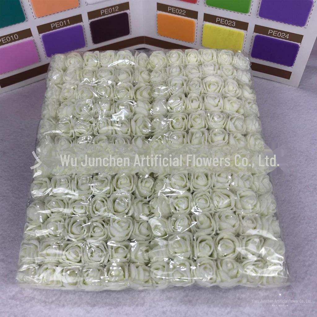 144 DIY 2.5cm Yarn Roses - PE Foam Flowers for Bridal & Candy Wreaths