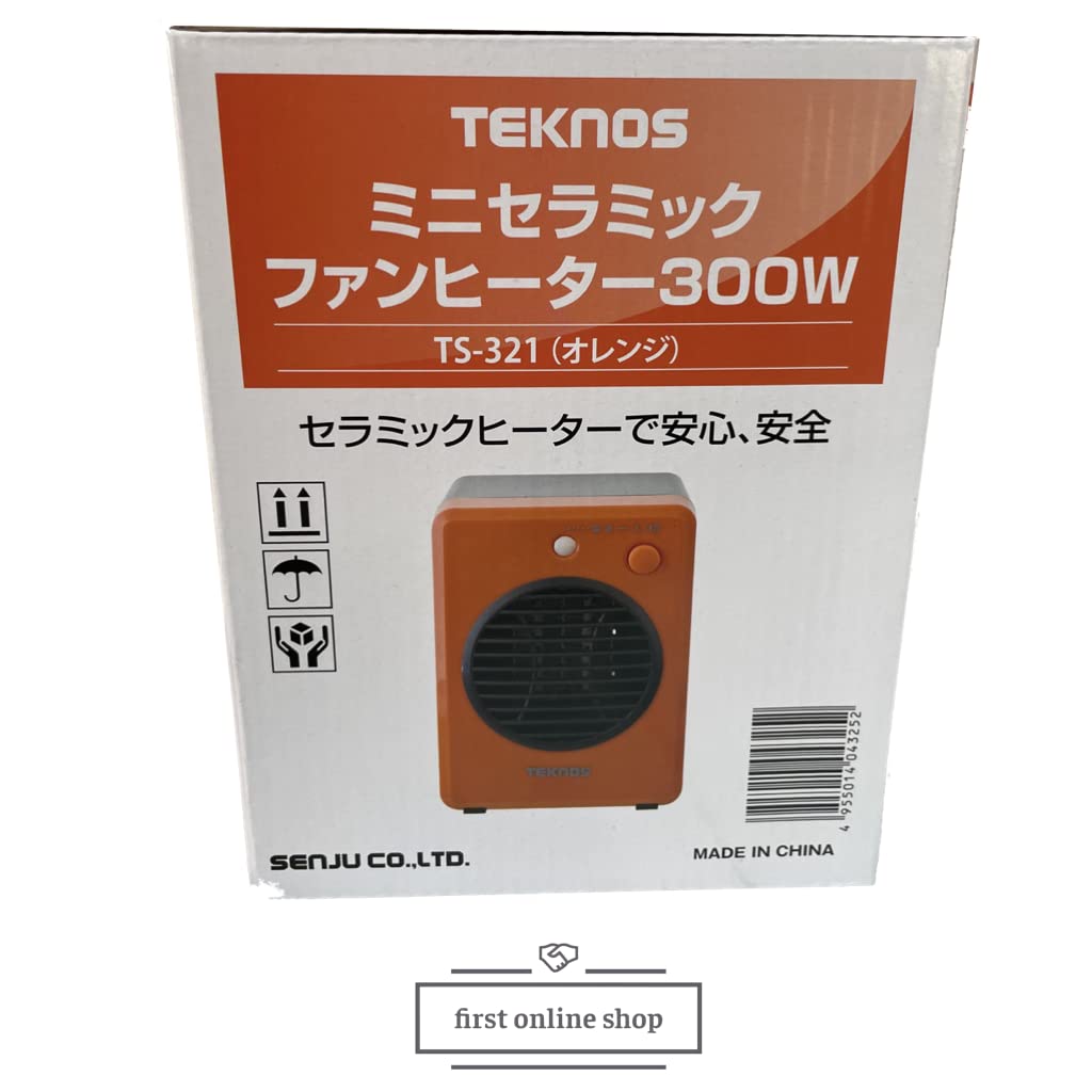 TEKNOS Mini Ceramic Fan Heater 300W Orange TS-321