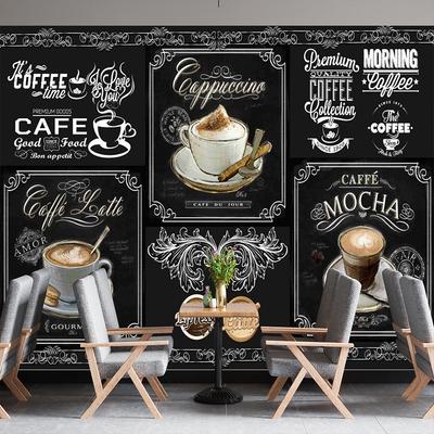 Retro Wall Mural Coffee Wallpaper Catering Coffee Shop Large Wall Paper For Coffee Cafe Restaurant Snack Bar Wall Murals
