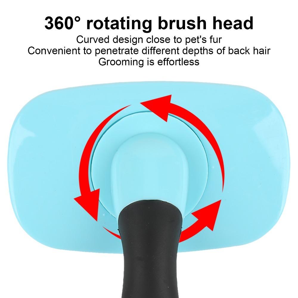 360° Rotatable Cat Slicker Comb Stainless Steel Needle Pet Care Tool Small Pet Grooming