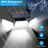 278LED Solar Lights with Motion Sensor Light 4 Mode Outdoor Waterproof 4 Head Solar Security Floodlights for Yard Garden Garage