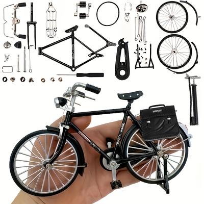 DIY Retro model jízdního kola, Kreativní 1:10 ks Simulační Mini Model Slitiny Kola Stavebnice