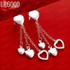 Exquisite And Romantic Mixed-Style Heart Pendant Earrings In 925 Sterling Silver - Fashionable Gift Jewelry