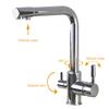 2025 New Chrome Kitchen Faucet Double Swivel Spout Drinking Water Purifier Filter Brass Sink Mixer Tap Hot and Cold Water