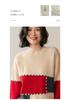 Women's Cashmere Color Block Knit Sweater, Autumn & Winter Half-High Neck, Warm & Gentle Style