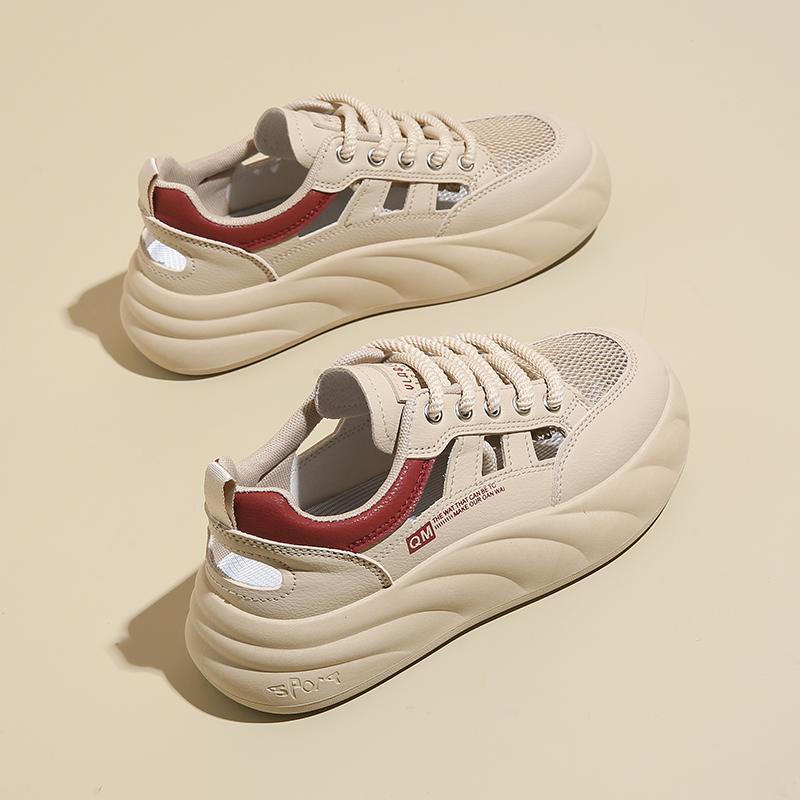 

Толстая подошва спортивная обувь для женщин модные кроссовки на платформе женские повседневные туфли на шнуровке в британском стиле из вулканизированной стали 2025 35 красный