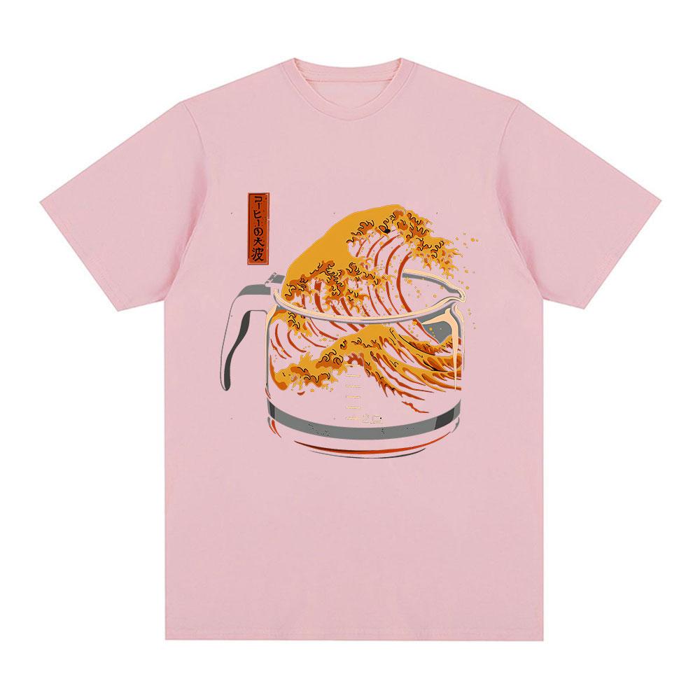 The Great Wave of Coffee Funny Meme Tshirt Unisexs Women Clothing Fashion Tshirts Cotton Casual Short Sleeve T Shirts Streetwear