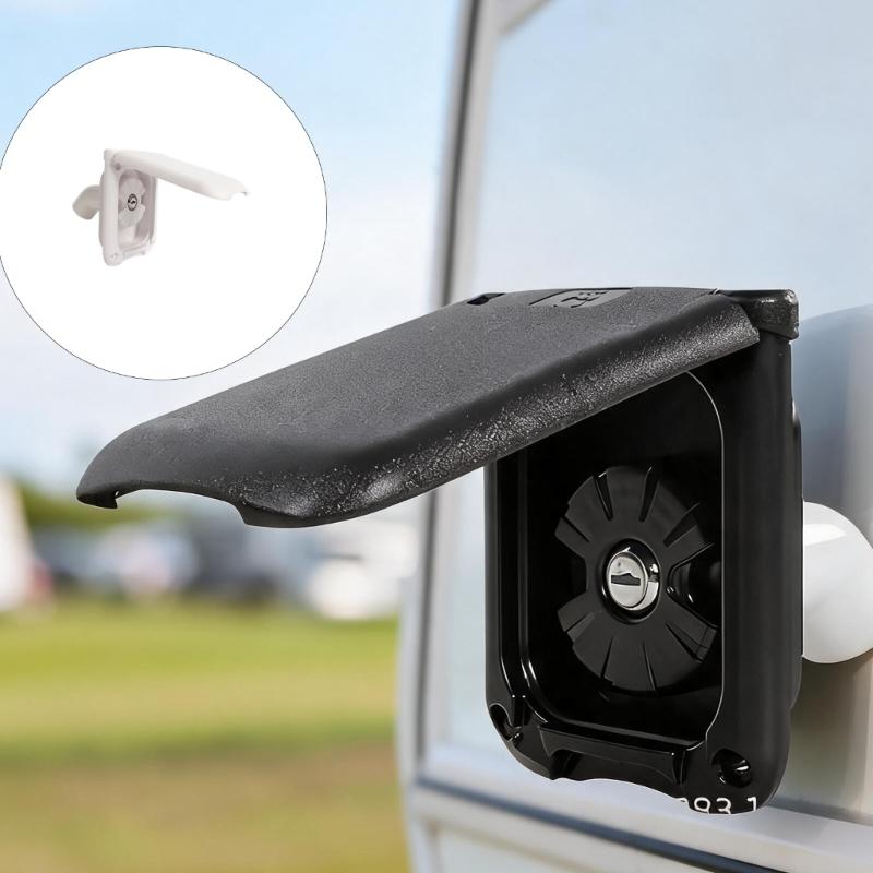 Sidewall Water Fill Door with Locking Inner Cap, Recessed Frame and 32/38 mm Hose Connection for Trailer Tank Use
