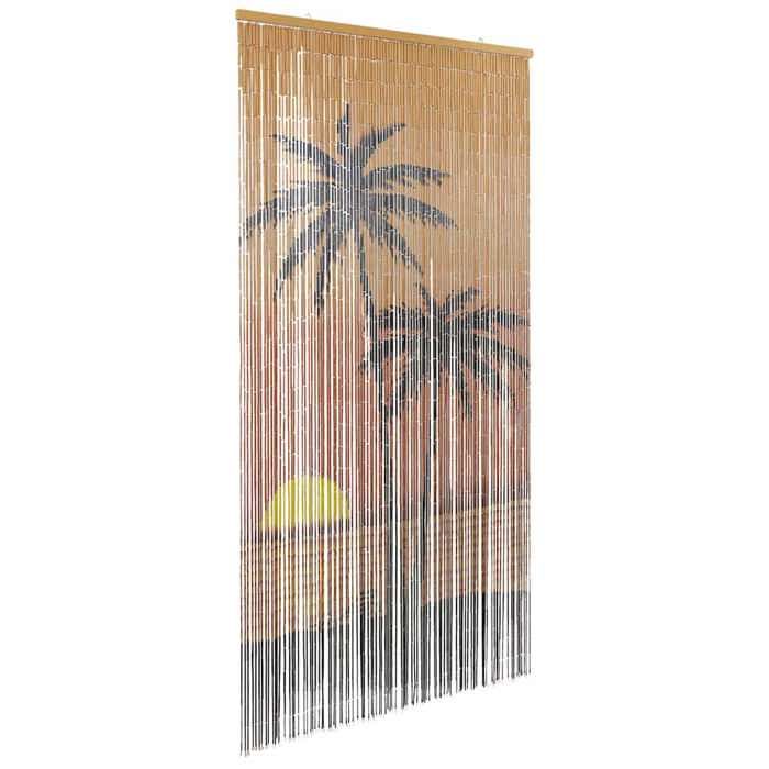 VidaXL Rideau anti-insectes imprimé palmier 90x220 cm bambou, rideau anti-mouches, moustiquaire de porte, rideau 4017444