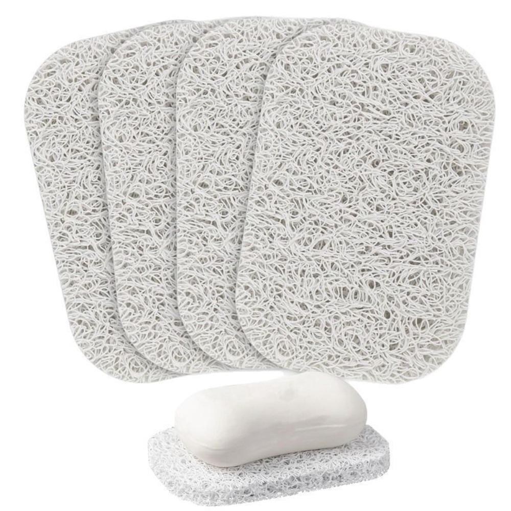 4PCS Anti Slip Soap Drain Pad Self Draining Draining Soap Tray  Bathroom Shower 4PCS