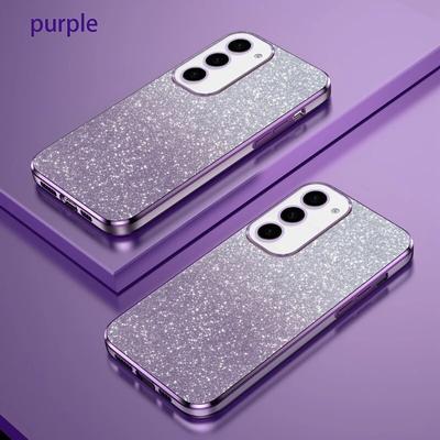 Fashion Gradient Bling Plating Case For Samsung Galaxy S24 Plus S23 S22 Ultra S21 S20 FE A54 A34 A14 A15 A05S A53 A33 Silicone Case Glitter Back Cover