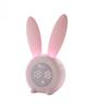 Mini Cartoon LED Digital Alarm Clock Electronic LED Display Sound Control  Cute Rabbit Night Lamp Desk Rechargeable Clock