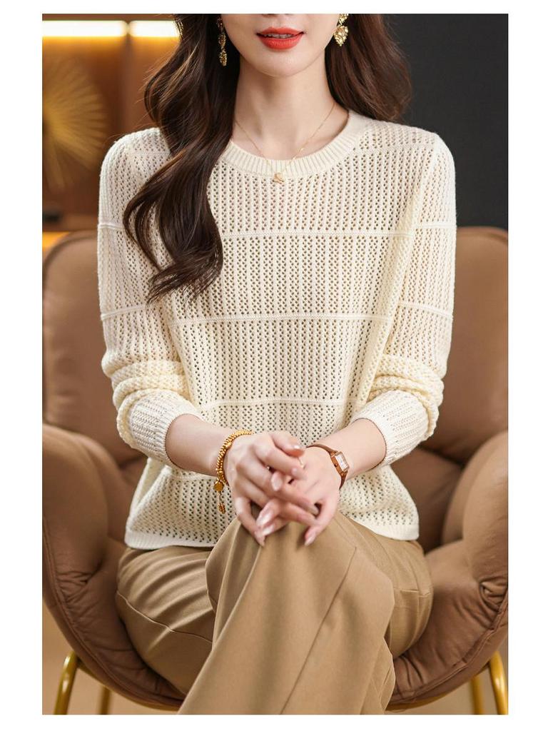 2025 Women's Hollow Knit Autumn Sweater: Slimming, Fashionable & Elegant