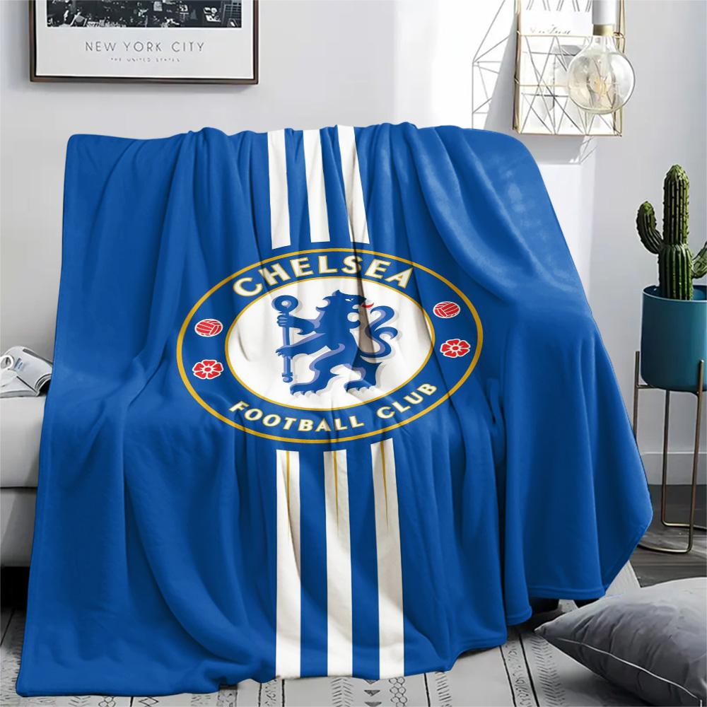 1Pc Chelsea FC Print Flannel Blanket High Quality Warm Comfortable Cover for All Seasons Perfect for Gifts Home Decor