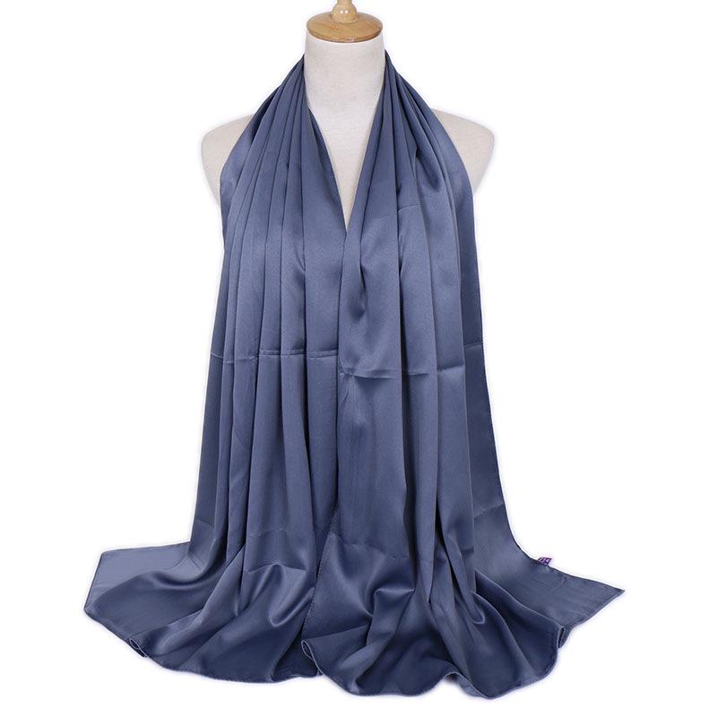 Damen Einfarbig Bandana Imitation Seide Schal Muslim Schal Schal