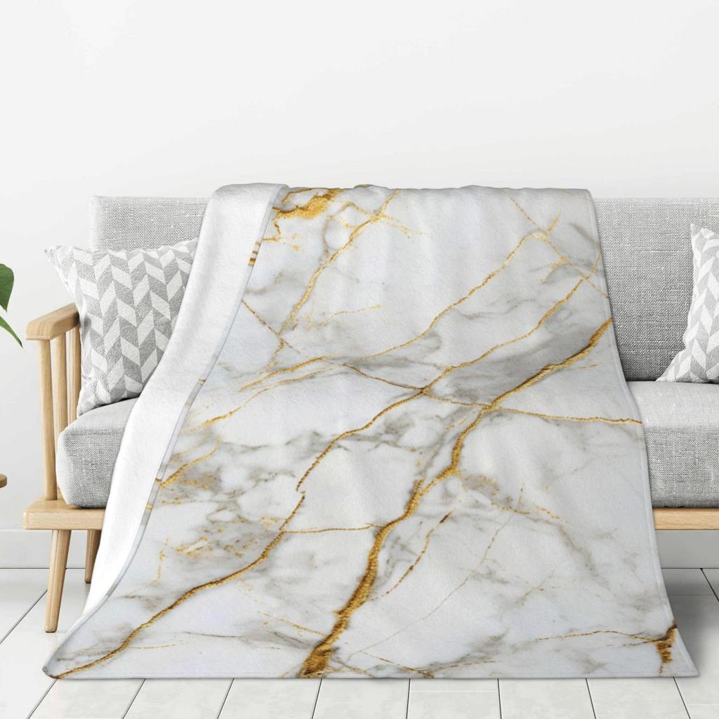 Marble Texture Series digitalprinted polyester Bedroom velvet flannel cover blanket Fleece soft sofa cover blankets for beds