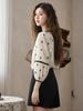 Mishow Women Blouse 2024 New Vintage Floral Lace Collar Long Sleeve Commuter Loose Casual All-match Clothing Tops MXD13X1358