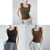 Cotton Sleeveless Tank Top With Wide Straps For Summer Yoga And Beach Wear