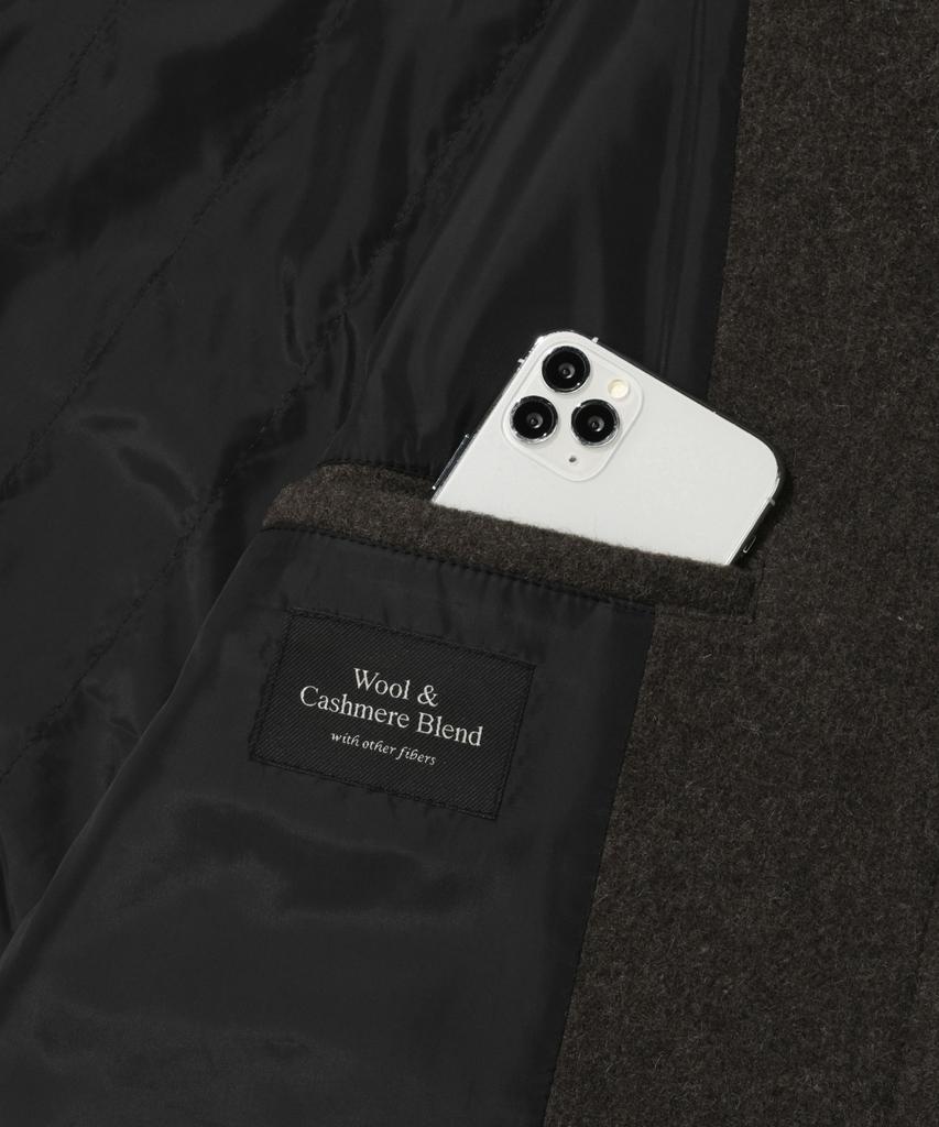 KIIMUIR [Drape Wool] Cashmere Blend Semi-Overfit Balmacaan Coat_Brown
