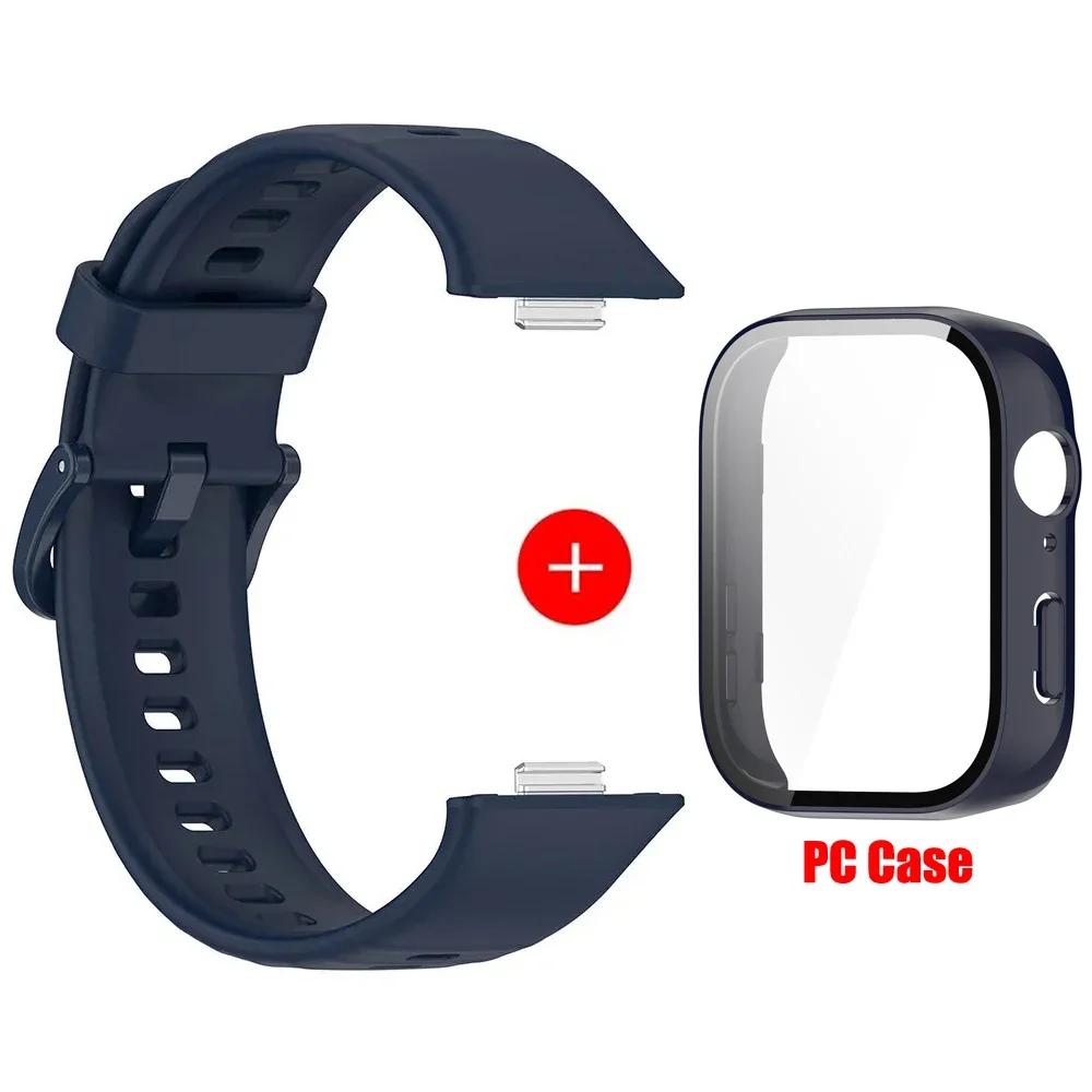 Case+Silicone Band For Huawei Watch Fit 3 Strap sport bracelet Tempered Glass cover Protector for Huawei Fit3 correa Accessories