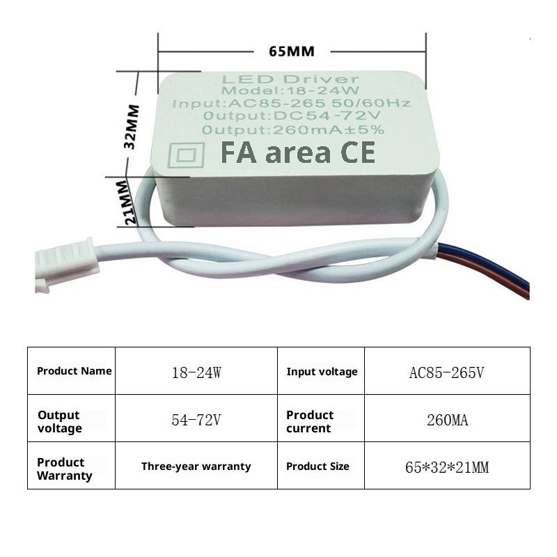 1Pcs 1-3W 3-5W 4-7W 8-12W 12-18W 18-24W Isolated LED Driver Power Supply Adjustable Constant Voltage 260mA Lighting Transformer