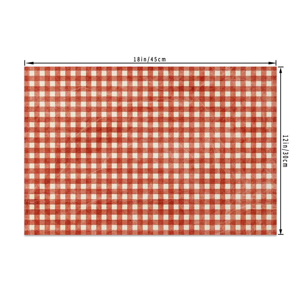 Checkered Pattern Placemats Dining Table Mats Modern Plaid Design for Kitchen Party Office Multiple Colors Washable Durable