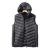 Heren Winter Gilet met Capuchon Mouwloos Rits Vest Jas met Zakken Effen Kleur Casual Katoenen Gilet